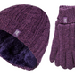 Ladies Hat & Gloves Set for Winter