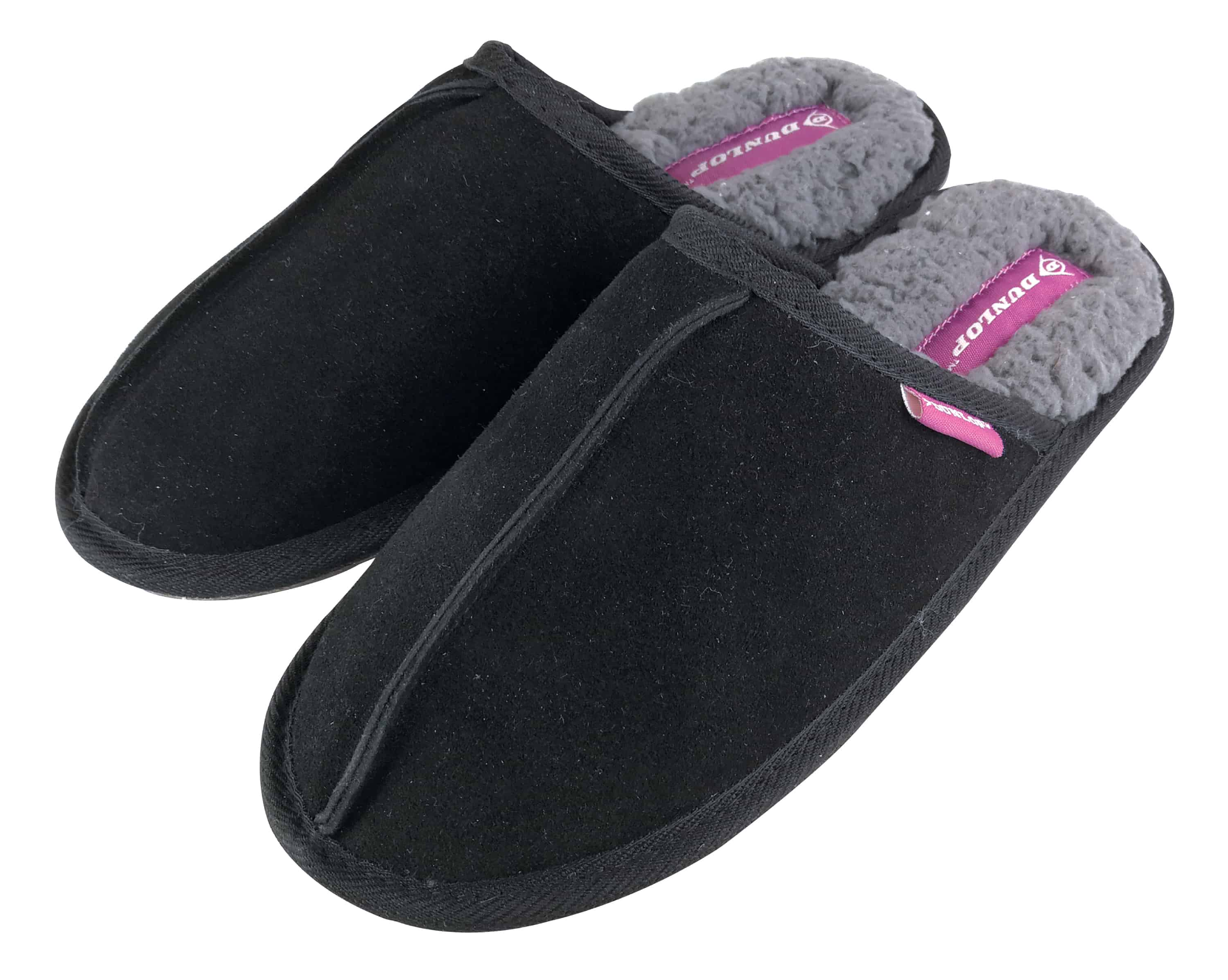 Ladies Fleece Lined Mules Suede Slippers