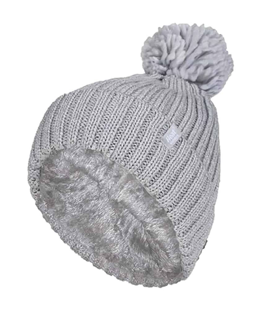 Ladies Ribbed Cuffed Thermal Pom Pom Bobble Hat