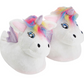 Childrens Unicorn Plush Slippers with Rainbow Hair