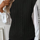 Black Cable Knit High Neck Sweater Vest