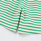 Green Stripe Textured Short Sleeve Collared Buttoned Waist Tie Romper