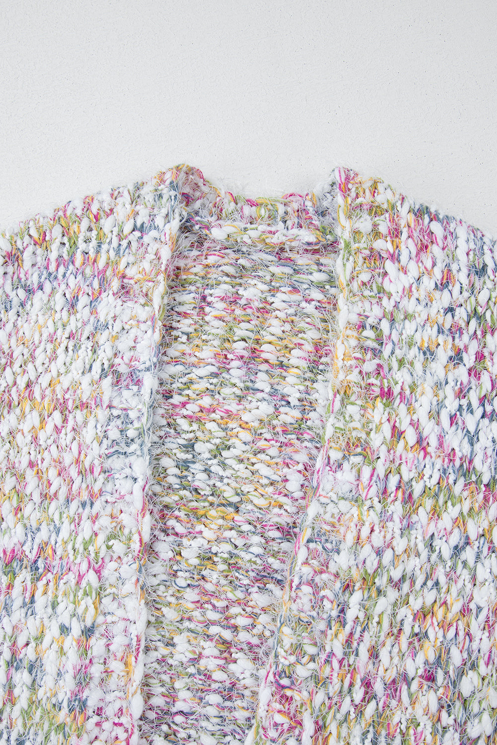 Yellow Multicolour Confetti Open Front Knit Cardigan