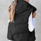 Black Sleek Quilted Puffer Hooded Gilet