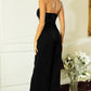 Black Sequin Tube Top Wide Leg Jumpsuit