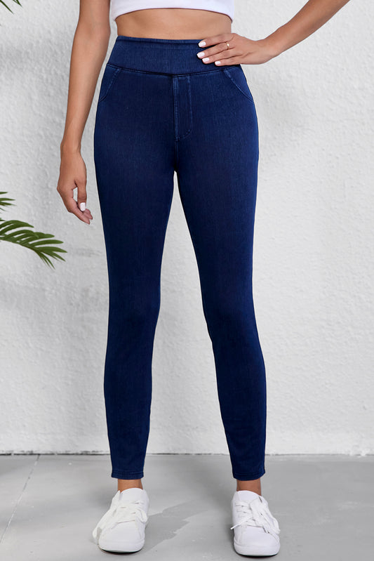 Ashleigh Blue Solid Colour High Waist Stretchy Slim Fit Jeggings