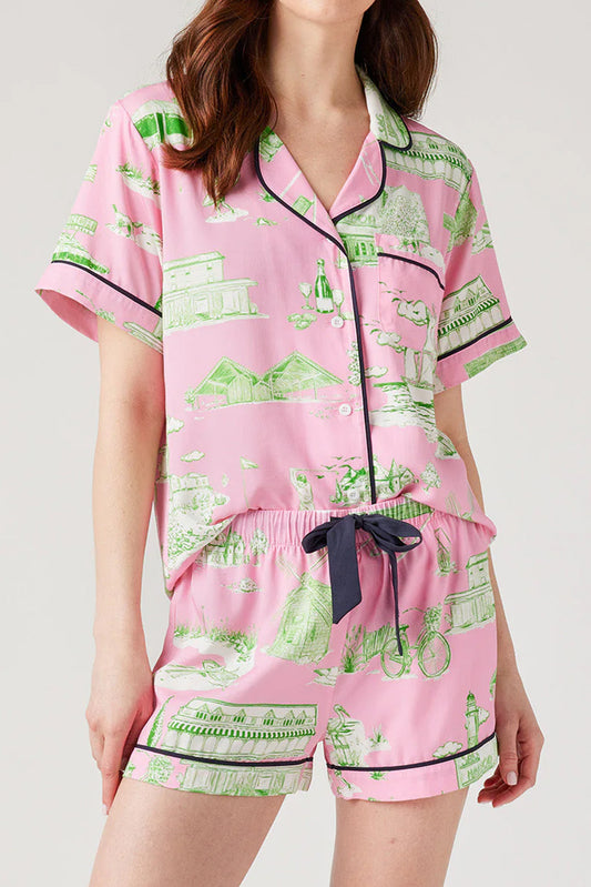 Pink Holiday Resort Short 2pcs Pyjama Set