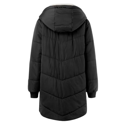 Winter Coat Sherpa Lined Hooded Thick Winter Padded Puffer Coat