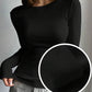 Black Fleece Lined Slim Fit Long Sleeve T Shirt