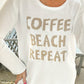 White COFFEE BEACH REPEAT Graphic Sweater