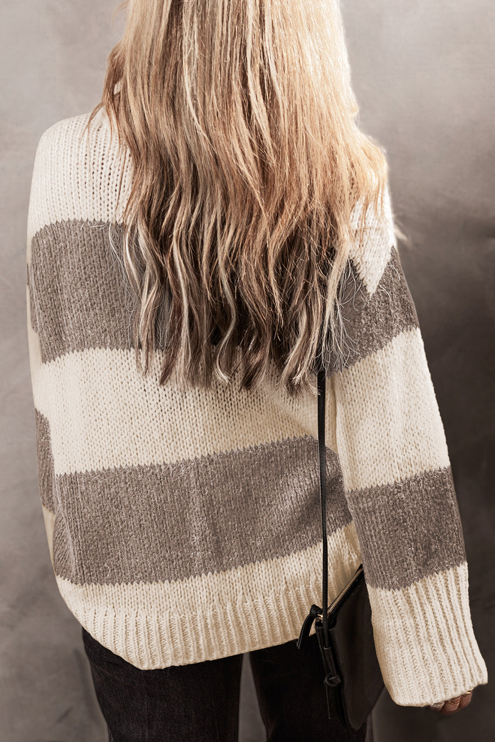 Simply Taupe Colourblock Loose Pullover Sweater