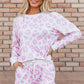 Pink Leopard Animal Print Pullover and Shorts Loungewear