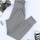 Grey High Waist Pleated Pocket Leggings