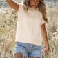 Beige Cable Knit Dolman Armholes Sweater Tank