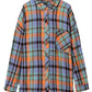 Orange Plus Size Plaid Print Buttoned Shirt