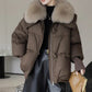 Women's Padded Short Coat Faux Fur Collar