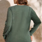 Mist Green Plus Size Snap Button Henley Top