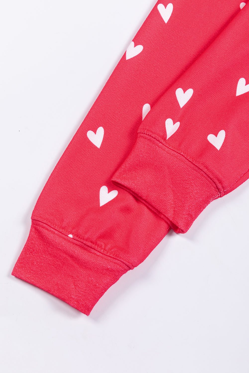 Fiery Red Valentines Heart Print Trousers Set