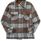 Cinnamon Plaid Print Chest Pockets Turn Down Collar Shacket