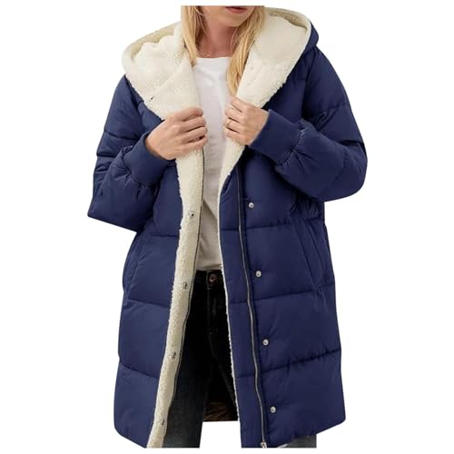 Winter Coat Sherpa Lined Hooded Thick Winter Padded Puffer Coat