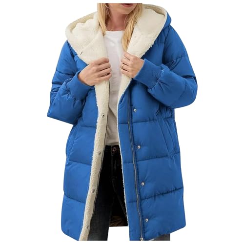 Winter Coat Sherpa Lined Hooded Thick Winter Padded Puffer Coat