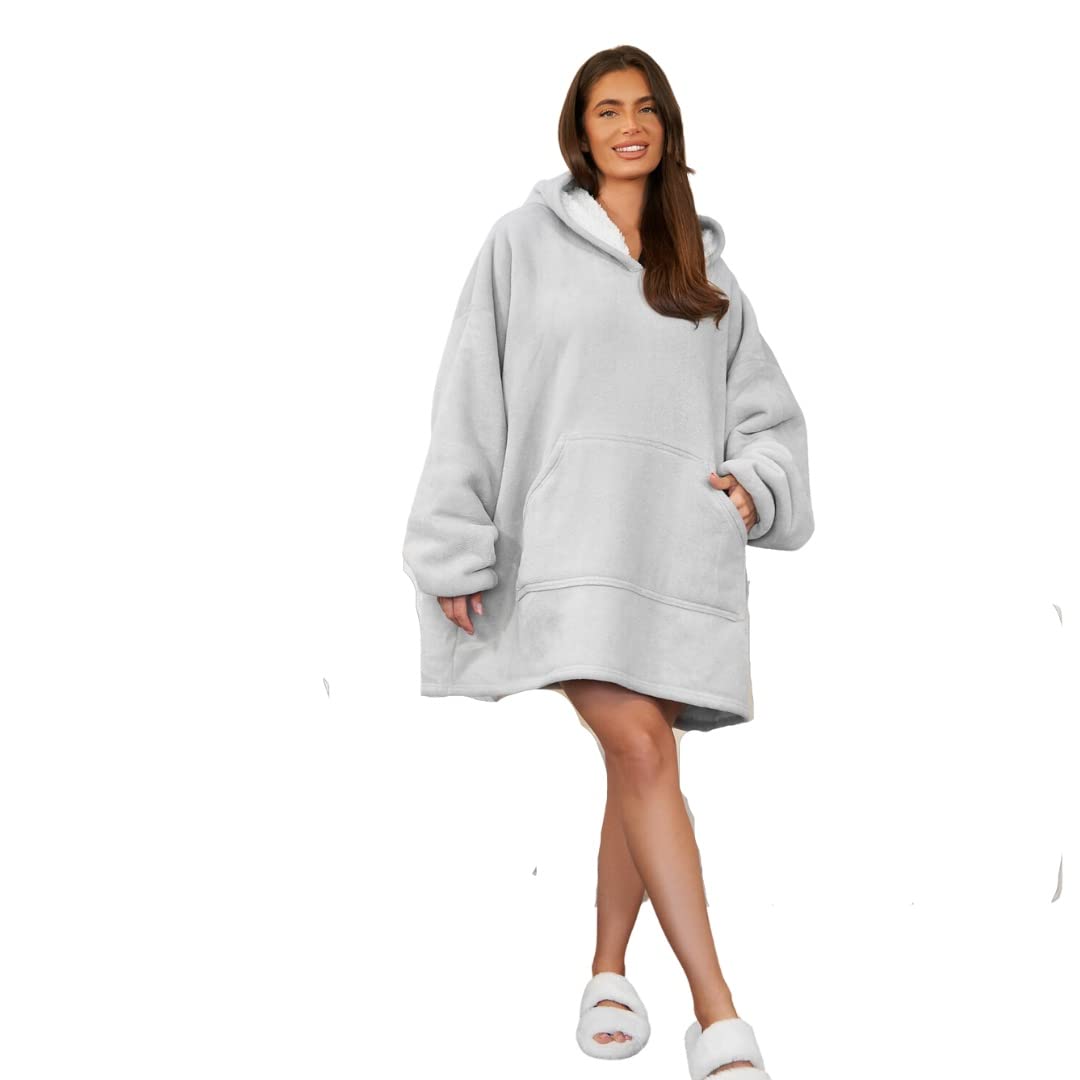 Oversized Hooded Blanket with Ultra Soft Sherpa Lining