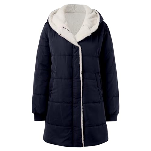 Winter Coat Sherpa Lined Hooded Thick Winter Padded Puffer Coat