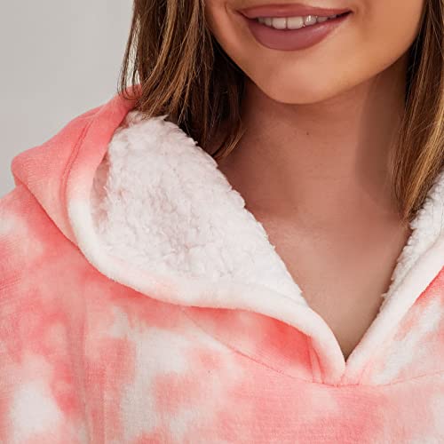 Extra-Long Tie Dye Oversized Hoodie Blanket Soft Sherpa Fleece