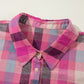 Rose Stripe Plus Size Checkered Print Button up Shirt