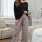 Long Sleeve Top and Leopard Print Trousers Lounge Set