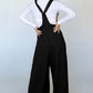 Black Knotted Straps Patch Pocket Wide Leg Jumpsuit