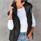 Black Sleek Quilted Puffer Hooded Gilet