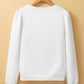 White Textured Puff Long Sleeve Round Neck Top