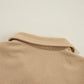 Light French Beige Solid Frilled Flap Pocket Button Up Corduroy Shacket