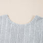 Light Grey Textured Crossover Backless Knit Long Sleeve Top