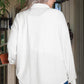 White Solid Corded Drop Shoulder Plus Size Shacket