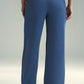 Sail Blue Drawstring High Waist Wide Leg Pocketed Sweatpants