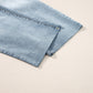 Light Blue Acid Wash Raw Edge Straight Jeans