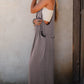 Philippine Gray Corded Adjustable Straps Wide Leg Loose Overall