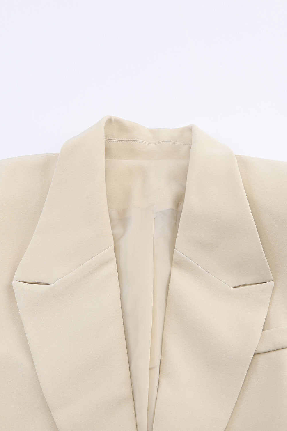 Apricot Single Button Pocketed Lapel Sleeveless Blazer