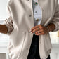 Beige Baseball Collar Snap Button Pocketed Bomber Jacket