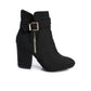 Buckle Faux Suede Ankle Boots