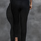 Black Rib Knit High Waist Slit Leggings