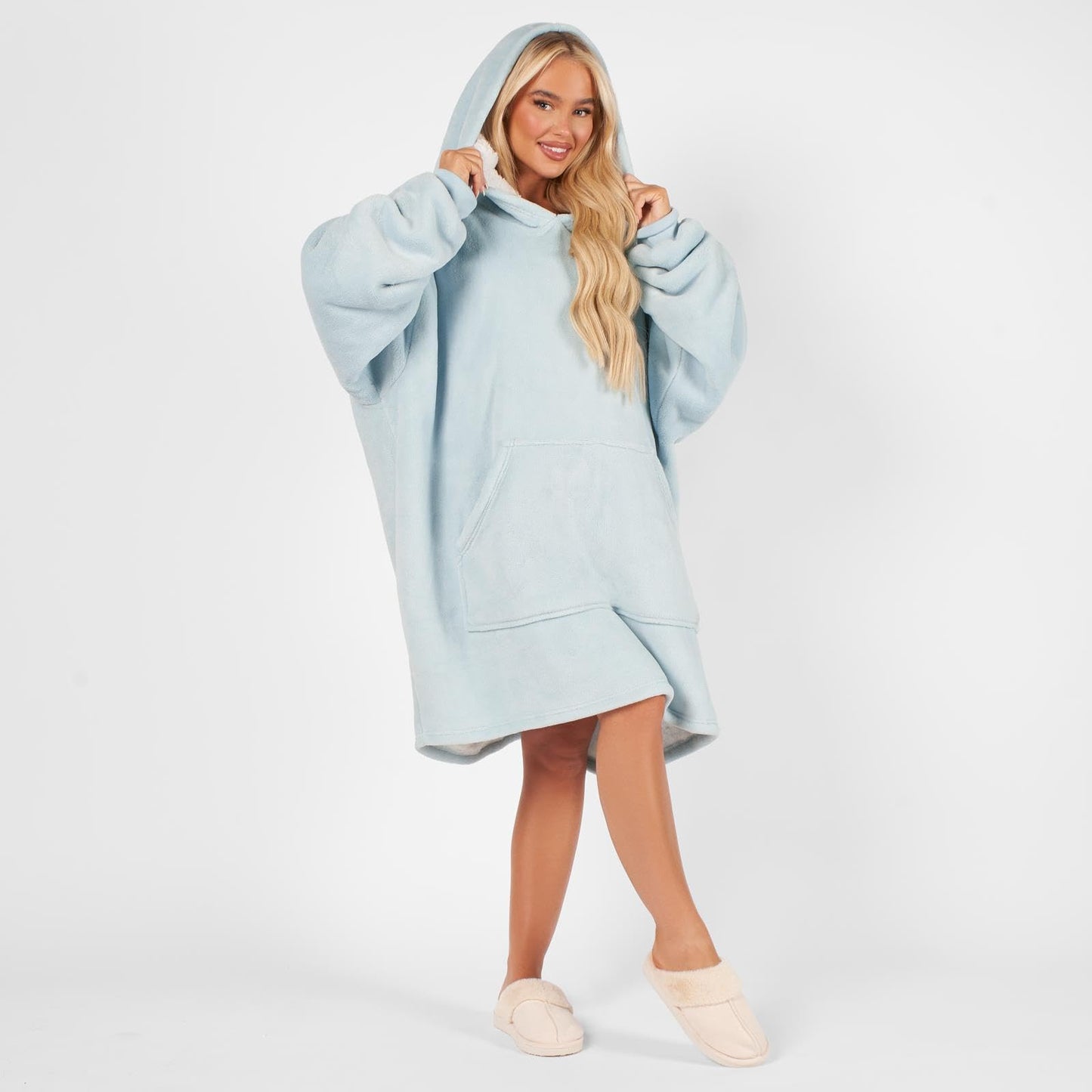 Oversized Hooded Blanket with Ultra Soft Sherpa Lining