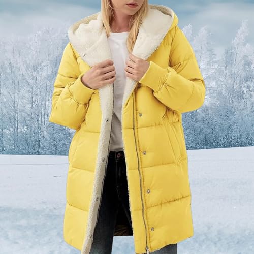 Winter Coat Sherpa Lined Hooded Thick Winter Padded Puffer Coat