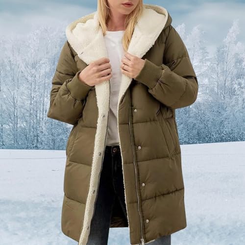 Winter Coat Sherpa Lined Hooded Thick Winter Padded Puffer Coat