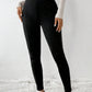 Black Crossed Waist Seamed Leg Thermal Leggings