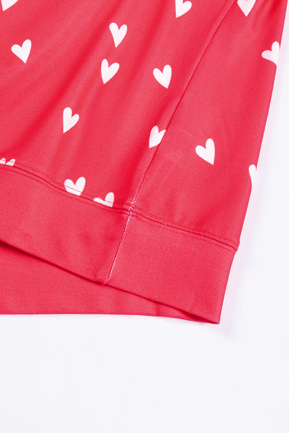 Fiery Red Valentines Heart Print Trousers Set