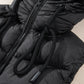 Black Sleek Quilted Puffer Hooded Gilet