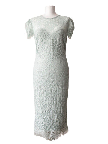 Goddiva London Cap Sleeve Lace Dress Available in Duck Egg Green or Blush Pink - BB Fashion Outlet